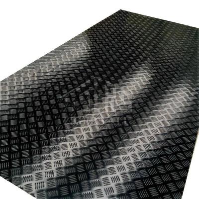 China Tool Box Trailers Caravan Decoration Stairs Floor Black Powder Coated 5 Bar Aluminum Tread Plate And Checker Plate 1050 5052 Alloy 1.4 2.0mm For Tool Box Or Trailers trailers and caravan for sale