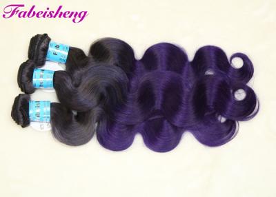 China Double Drawn Multi Colored Hair Extensions , Ombre Colored Brazilian Hair for sale