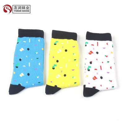 China Fashion Antibacterial Wholesale Happiness Socks Custom Colorful Cotton Crew Men Dress Bamboo Socks for sale