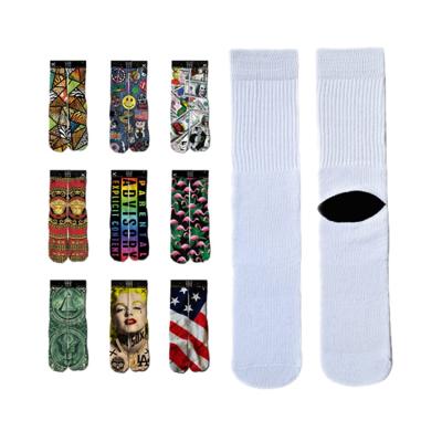 China 3D Photo Tube Crew Socks Antibacterial Digital Printed White Empty Personality Customized Sublimation Printing Socks For Men for sale