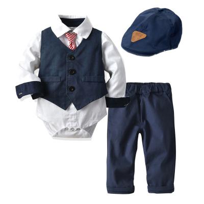 China Anti-Shrink Drop Shipping 4 Piece Fashionable Kids Clothes Spring Autumn Baby Boys Clothing Sets Clothes Outfits For Wedding Party for sale