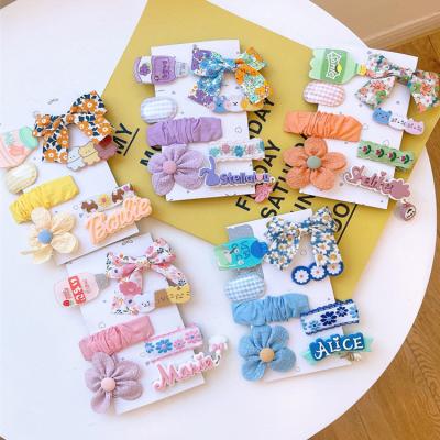 China Sweet Cute Baby Kids Hair Accessories Lovely Bow Flower Hair Clip Set Kids Hair Clips Letter Hair Clips For Girls Accessories for sale