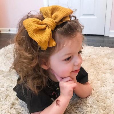 China Wholesale baby soft headband solid color girl headwear bow headband with matching hair clip set hair band Yiwu factory direct sales for sale