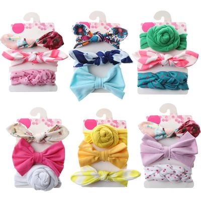 China 3 Piece Set Sweet Headbands Ties Girls Headband Baby Hair Accessories Kids Bows Handmade Headband for sale