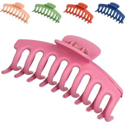 China 9/11cm Smart Casual 34 Colors Trendy Hair Claw Clips For Women Handmade Oversized Claw Clip Large Candy Color Lazy Matte Bright Matte Hair Claws for sale