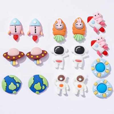 China None Resin Kawaii Rocket Spacecraft Charms Astronaut Aerospace Flat Back Cabochon For Sludge Making DIY Toys And Decoration Crafts for sale