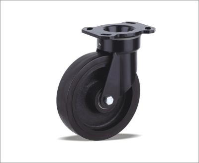 China Industry Gravity Caster High Quality Heavy Duty 7 Inch Industrial Rubber Wheels for sale