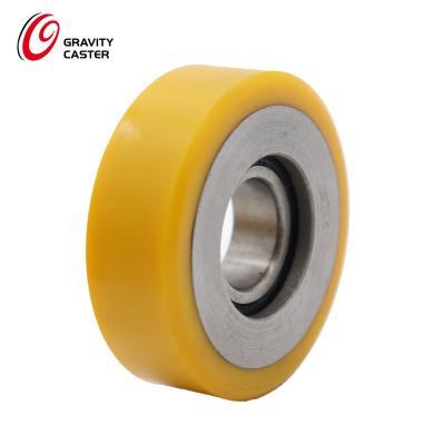 China Industry Pallet Jack Part Number CR 813014 Roller 65 D High Hardness Poly Polyurethane Wheels Load Wheel for sale