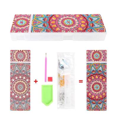 China Modern Jewelry Box Diamond Embroidery Kids Gift DIY Mandala Pencil Case Grids Stationery Storage Box Special Shaped Diamond Painting 2 for sale