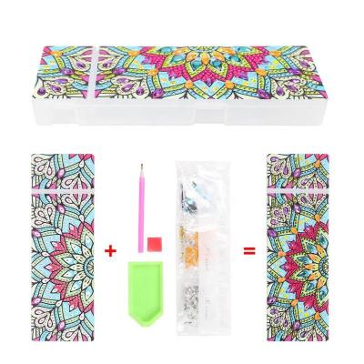 China Modern DIY Mandala Special Shaped Diamond Painting Stationery Pen Storage Box for Student Christmas Gift for sale