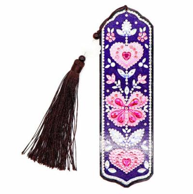 China Modern Special Shaped Marks Diamond Embroidery Cross Stitch of Diamond Painting Bookmark 5D DIY Diamond Art Mosaic Leather Tassel Book for sale