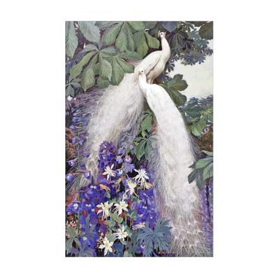 China Modern White 5D Diamond Embroidery Living Room DIY Full Diamond Painting Peacock Picture Christmas Gift for sale