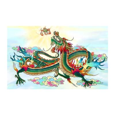 China Full Diamond Embroidery Modern Round Diamond Painting 5D DIY Aerial Mosaic Dragon Play Fire Ball Diamond for sale