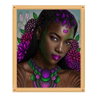 China 2019 hot sale modern beautiful colorful African women's diamond paintings especially are fully decorated on the porch for sale