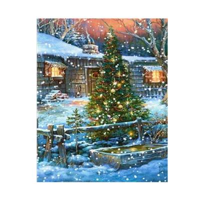 China Diamond Painting Kit Modern Christmas Tree Snowing With European Home Crafts Diamond Embroidery Home Decoration for sale