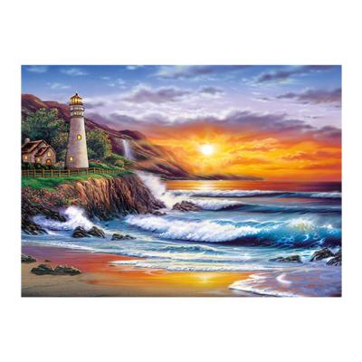 China Modern DIY Diamond Painting Full Cross Embroidery Home Lighthouse Seaside Stitch Diamond Mosaic Wall Art for sale