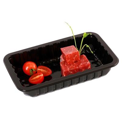 China Custom Biodegradable Degradable Food Pla Boxes Blister Plastic Food Packing Container Thermoforming Meat Packing Tray for sale