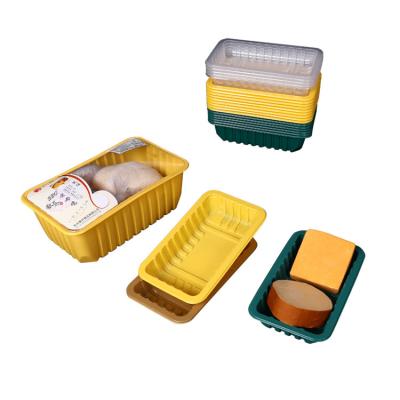 China Custom Size Sala Bowls Meat Cake Fruit Biodegradable Plastic Food Tray Food Making Supply for sale