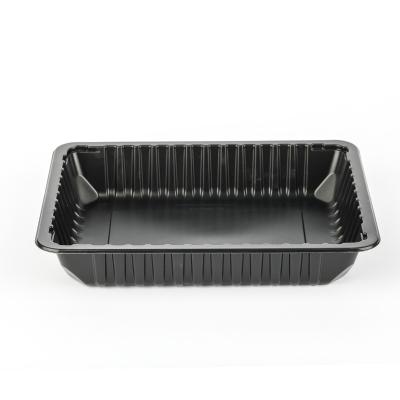 China Food CARD Tray Customized Black pp with EVOH CARD Food Grade Plastic pp Trays for meat food packaging container with big size for sale