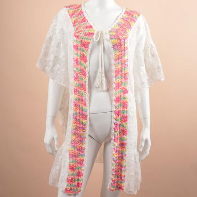 China Plus size factory sells new knitted women beach wear cardigan and lace ladies shirts white shirts for sale