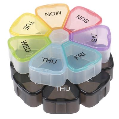 China Portable Pill Box Medicine Organizer Pill Holder Box Large 7 Day Medicine Pill Box For Pills Vitamin Fish Oil Supplement for sale