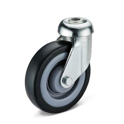 China Rigid Black Rubber With PP Core Casters For Supermarket Shopping Cart Handle Trolley for sale