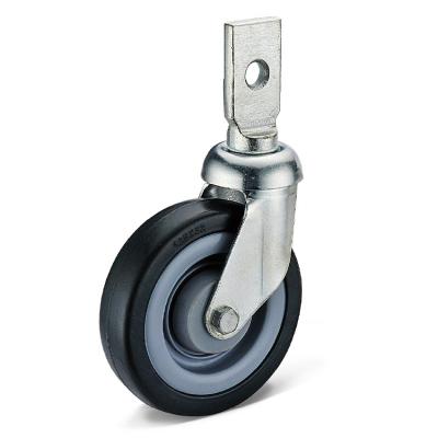 China Other Solid Swivel Seating Caster 4 Inch 5 Inch Black Rubber Caster With PP Core For Shopping Cart for sale