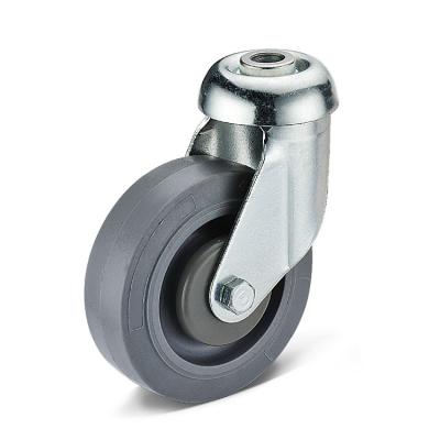 China TPR Rigid Caster With PP Core Casters For Supermarket Shopping Cart Handle Trolley Swivel Bolt Hole Caster 4inch Wheel for sale