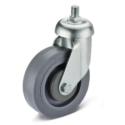 China Other Swivel Threaded Stem Caster Supermarket Shopping Cart Casters Wheel 4 Inch 5 Inch TPR Caster With PP Core for sale