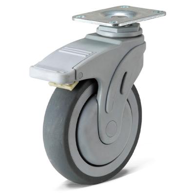 China Swivel Flat Plate Rigid Medical Caster With Brake 3 Inch 4 Inch Medical Casters And Silent Wheel Caster for sale