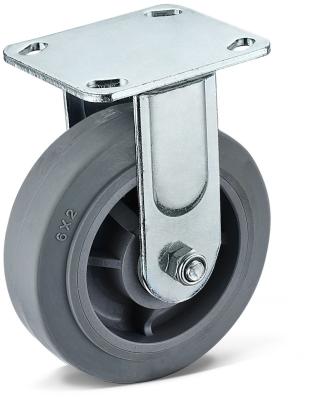 China Institutional Heavy Duty Casters 150 Mm Diameter American Style 4 Inch Rigid TPR Wheels Roller Bearing Gray PP Core Casters for sale