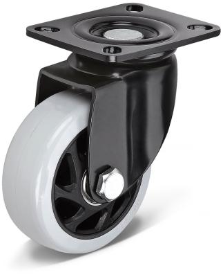 China White PIVOT PP Flat Bottom Casters 3/4/5 Inch Plate Top Swivel Medium Duty Industrial Caster PP Core Wheel Caster 3