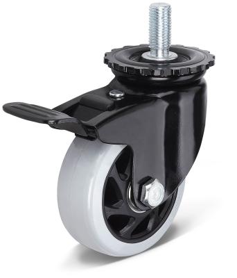 China PIVOT Wbd 3/4/5/6 Inch PP Wheel Locking Swivel Threaded Stem Caster For Food And Beverage Industry Casters With PP Core Full Brake for sale