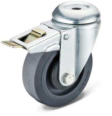 China China Factory Rigid Swivel Bolt Hole Caster With Total Polypropylene Core Casters Ball Bearing And TPR Brake Wheel for sale