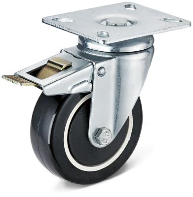 China China factory flat plate rigid swivel caster with total brake casters and fixed wheel ball bearing caster for sale