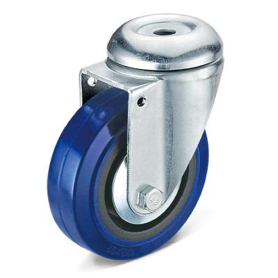 China Low Price Swivel Bolt Hole Rigid Casters And Wheel Plastic Roller Bearing Elastic Rubber With PP Core for sale