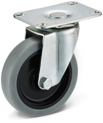 China PIVOT 75*98mm 3/4/5 inch Hardness TPR Solid Swivel Wheel Casters For Cleaning Carts for sale