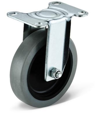 China China Rigid Plate Mounted TPR Wheels PP Core Light Duty Rigid Casters 5 Inch for sale