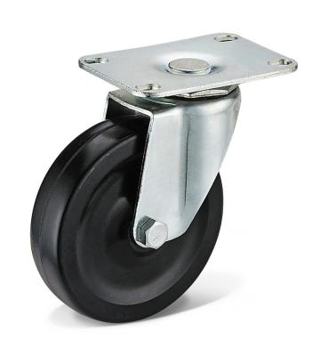 China PIVOT Light Duty Black Cleaning Tolley Cart Black Rubber PP Core Caster Wheel for sale