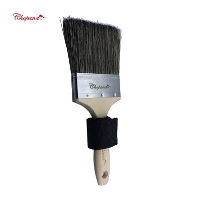 China 2019 New Design Chopand Paint Brush Birch and Stainless Steel Handle Ferrule Brush with White Card Belt for sale