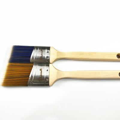 China Pretty Varnish Style Sash Brush For White Nylon And Polyester With Chisel Trim for sale