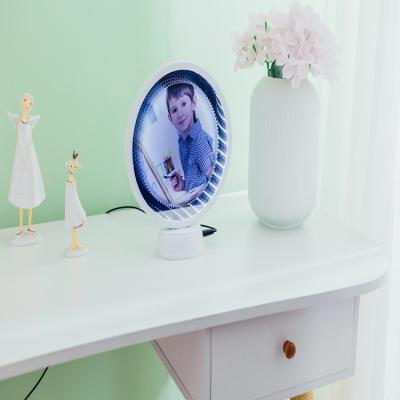 China Creative Mirror Multifunctional With Cheap Led Mirror Lamp Cute Round Cosmetic Photo Frame for sale