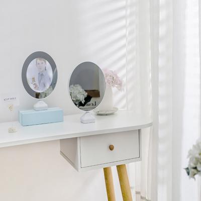 China Hot Creative Multifunctional Circular Magic Mirror LED Photo Frame Can Be Used As A Mirror for sale