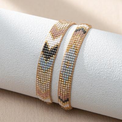 China BOHEMIA Bohemian Style Geometric Arrow Color Woven Handmade Beads Miyuki Bracelet For Women for sale