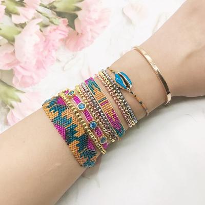 China BOHEMIA New Boho Manufacturers Imported Beads Miyuki Bracelet Set Simple Geometric Pattern Beach Miyuki Bracelet Set for sale