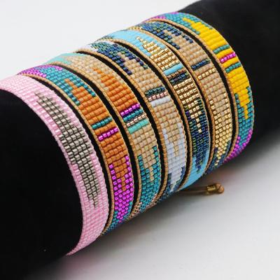 China BOHEMIA Best Seller Europe And America Geometric Bracelet Pattern Bohemian Adjustable Wholesale Miyuki Seed Bead Bracelet for sale