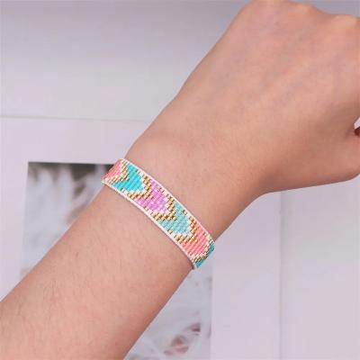 China BOHEMIA New Colorful Arrow Miyuki Bracelet Female Hand-Woven Ins Style Women Glass Beaded Bracelet for sale