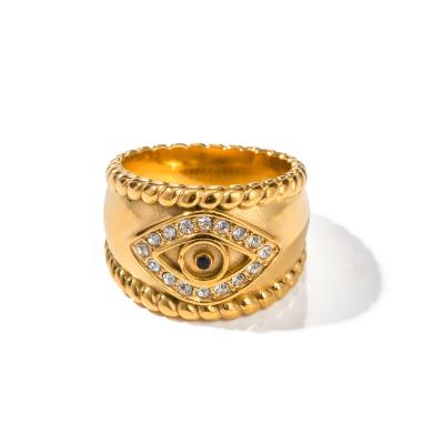 China TRENDY Hot Sale China Wholesale Stainless Steel Men Rings Women'S 18k Gold Plated Devil'S Eye Rings Devil Eye Ring for sale