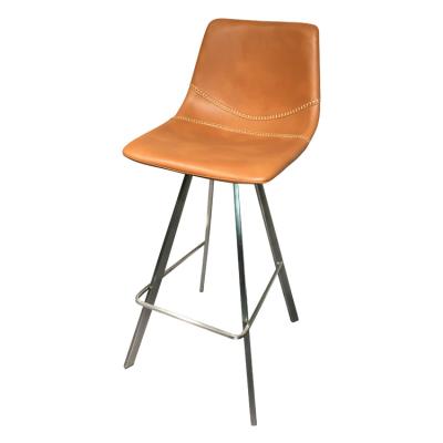 China Wholesale Home Dining Modern Orange Bar Furniture PU Stainless Steel Chair Furniture Factory High Quality OEM/ODM New for sale