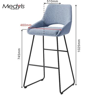 China Modern ISO 9001 Fabric/Velvet/PU Chair Living Room Bedroom Furniture Factory Outlet Hot Selling Seat Bag& Sandy Black Powder Coating Bar for sale